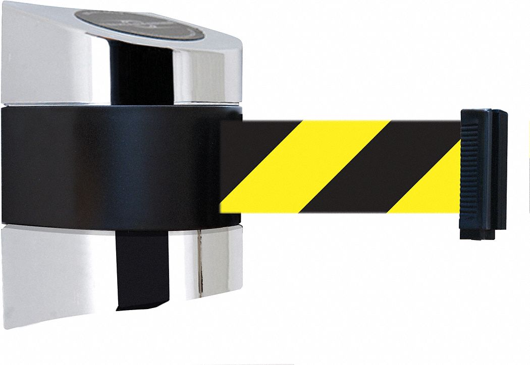 Belt Barrier,  Chrome, Belt Yellow/Black