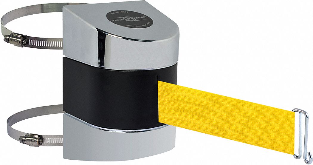 Belt Barrier,  Chrome, Belt Color Yellow