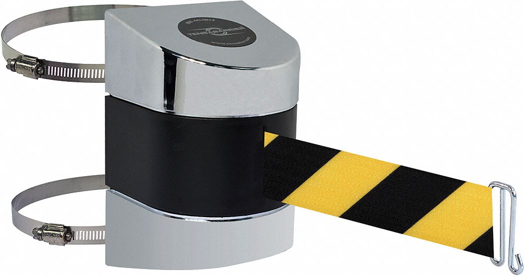 Belt Barrier,  Chrome, Belt Yellow/Black