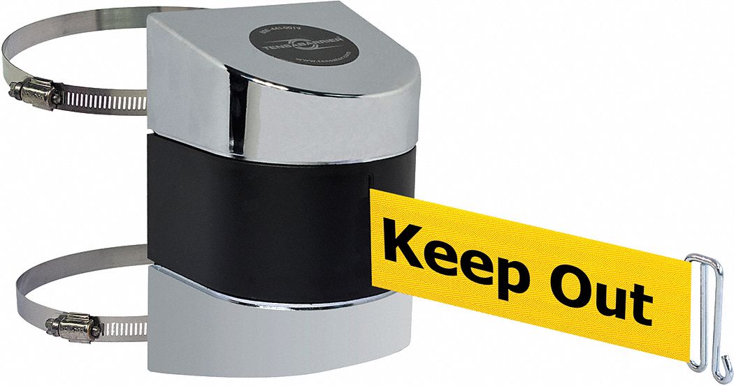 Belt Barrier,  Chrome, Belt Color Yellow