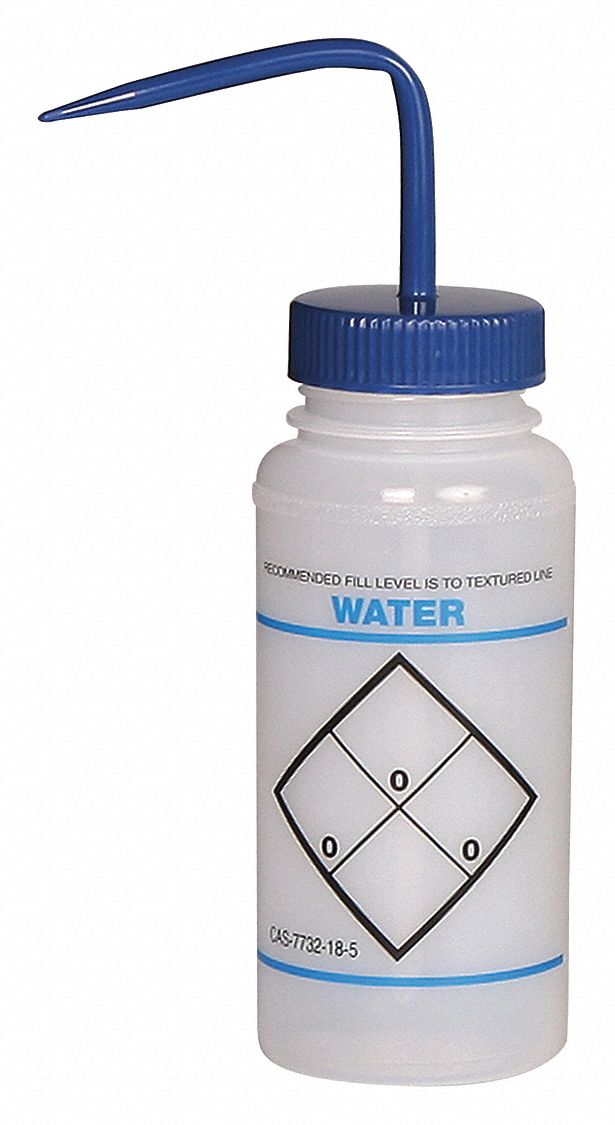 Wash Bottle Std 16 oz Water Blu PK6