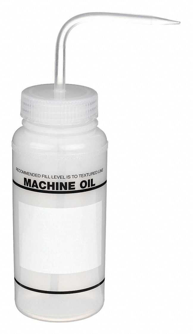 Wash Btl, Std, 16 oz, Machine Oil, Wht, PK6
