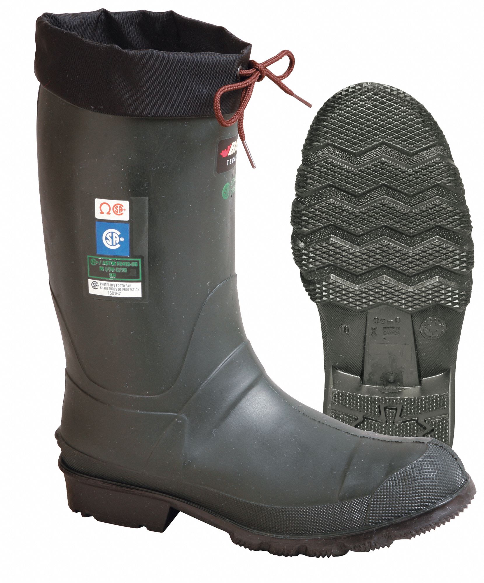 Cold Insulated Defined Heel Electrical Hazard EH Steel Toe Waterproof BAFFIN Rubber Boot 3ZFX4 8563 0000 394 Grainger