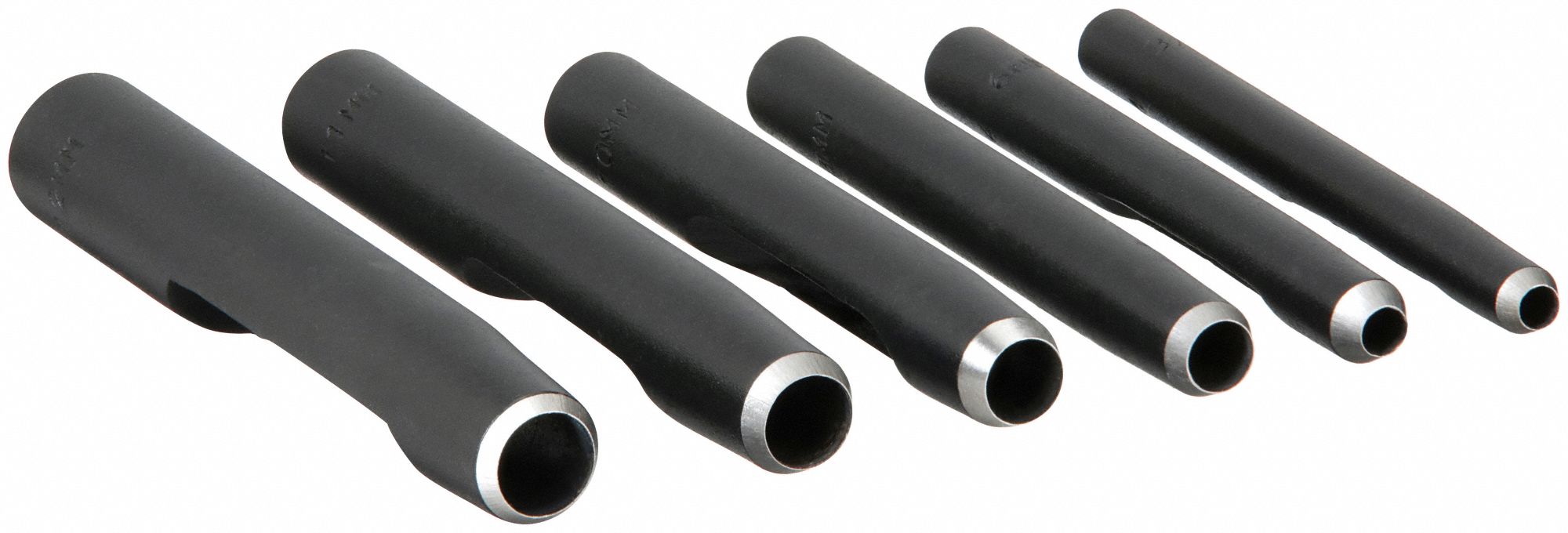 4 in_4 1/4 in_4 1/2 in Overall Lg, 4/5 in_9/10 in_49/50 in Punch Taper Lg, Hollow  Punch Set - 3ZG93