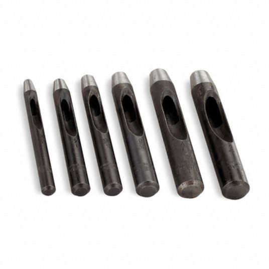 GENERAL Hollow Punch Set 4 in_4 1/4 in_4 1/2 in Overall Lg, 4/5 in_9