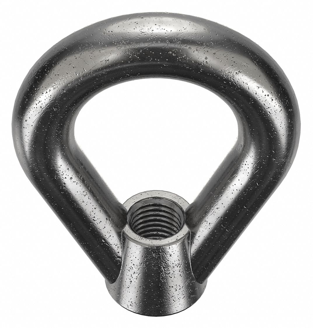 Eye Nut: 7/8"-9 Thread, Steel, Black Oxide, Oval, 2 1/4 in Inside Dia, 4 in Outside Dia, 5 in Ht