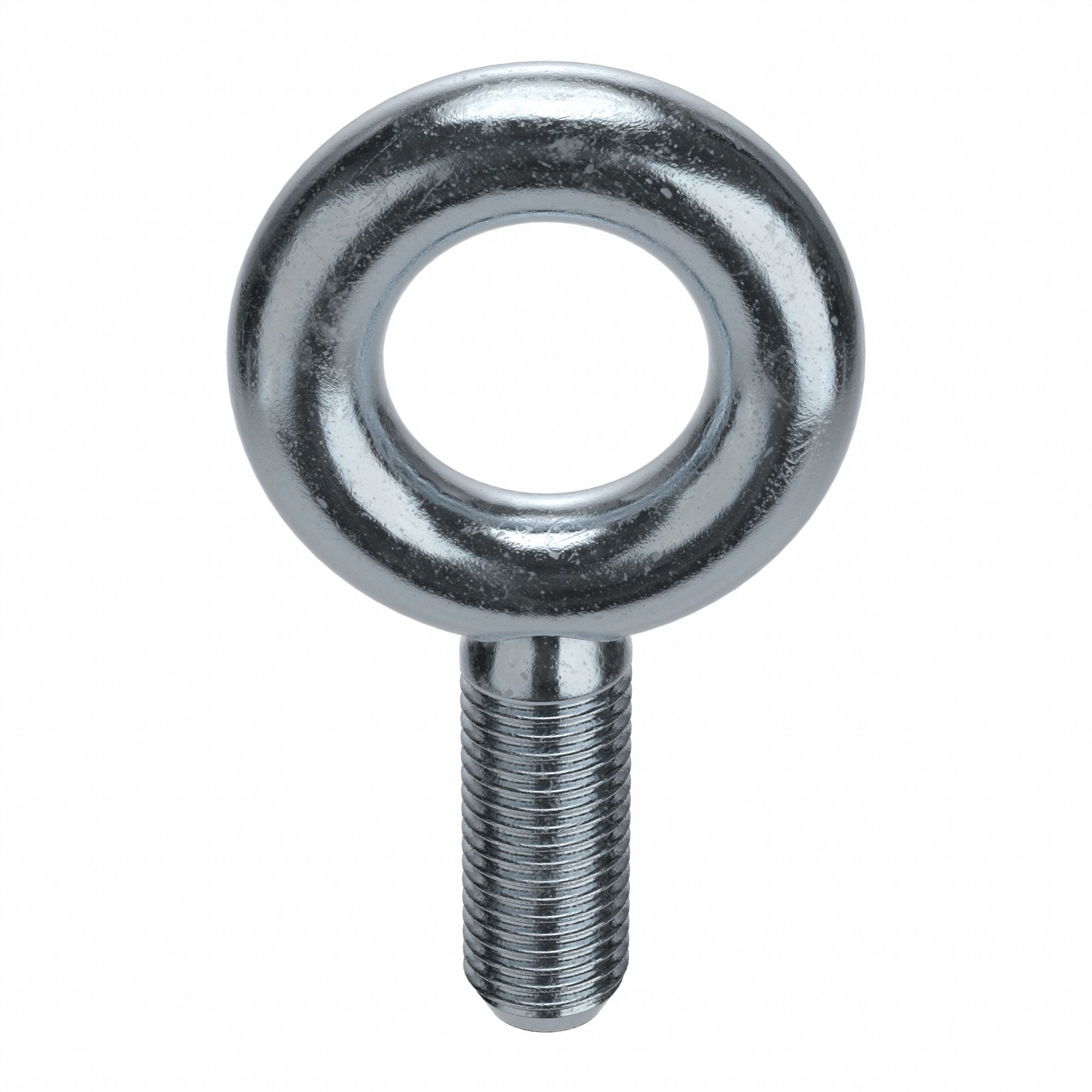 Machinery Eye Bolt: Without Shoulder, Steel, Zinc-Plated, 1"-8 Thread Size, 2 1/2 in Thread Lg