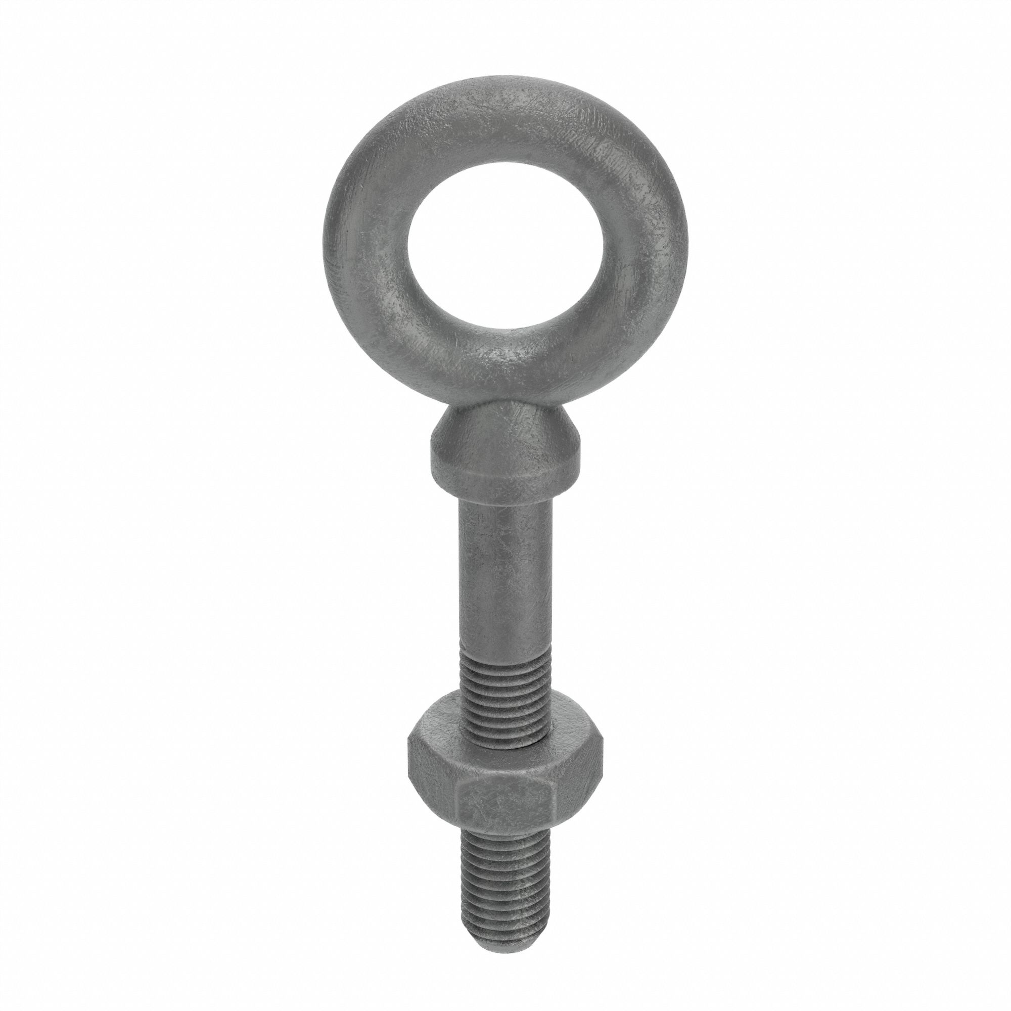 Machinery Eye Bolt: With Shoulder, Steel, Galvanized, 1"-8 Thread Size, 3 in Thread Lg