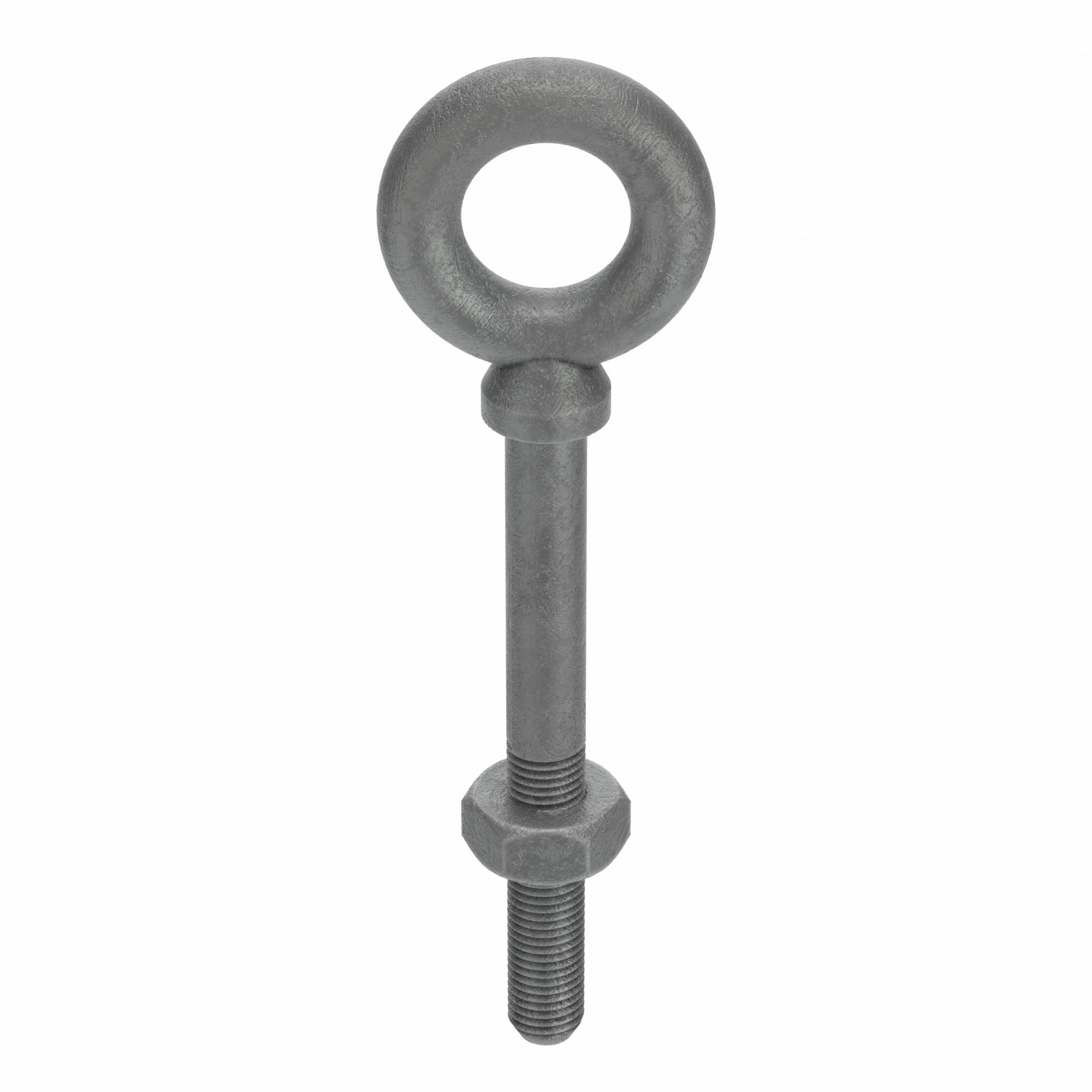 Machinery Eye Bolt: With Shoulder, Steel, Galvanized, 1 1/2"-6 Thread Size, 3 in Thread Lg
