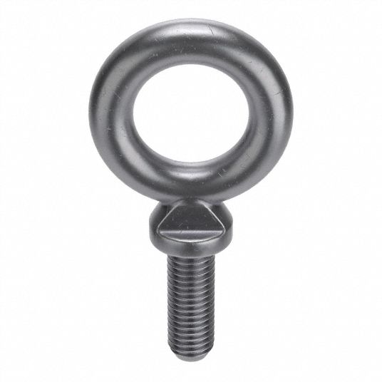 Fixed Lifting Eye Bolt: With Shoulder, 2,400 lb Capacity, 1/2-20 Thread,  Grade 1030 Steel