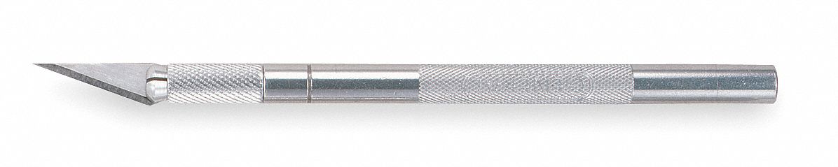 Precision Knife: Triangular, 1 1/2 in Blade Lg, 0.5 mm Blade Thick, Steel, Aluminum