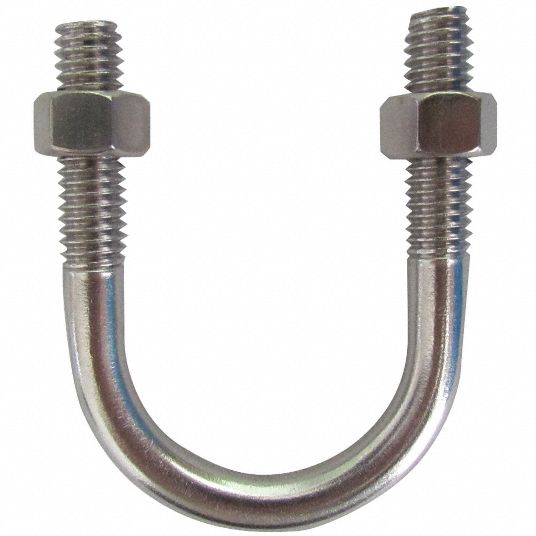 U-Bolt Clamp with Cushion: 3/4 Pipe, Steel, Electro-Galvanized Finish