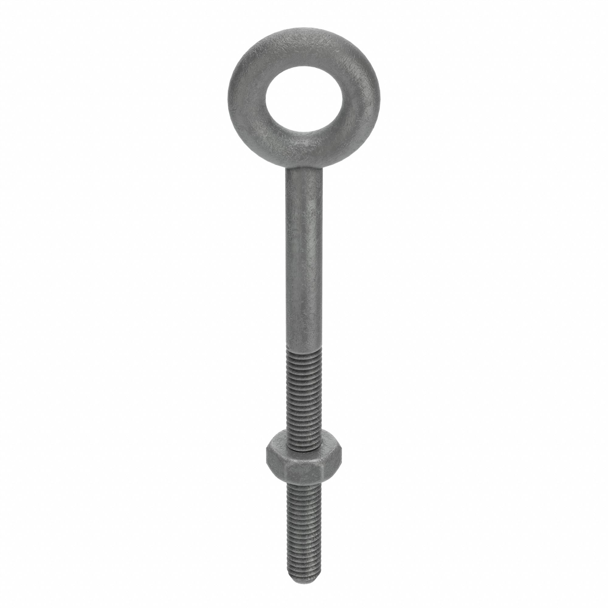 Machinery Eye Bolt: Without Shoulder, Steel, Galvanized, 3/8"-16 Thread Size, 2 in Thread Lg