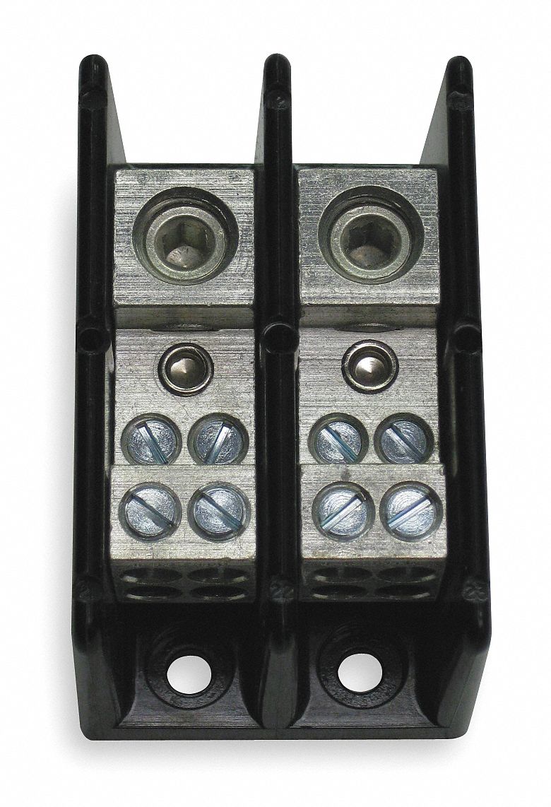 POWER DISTRIBUTION BLOCK, 2 POLES, 14 AWG TO 2/0 AWG LINE SIDE WIRE SIZE RANGE