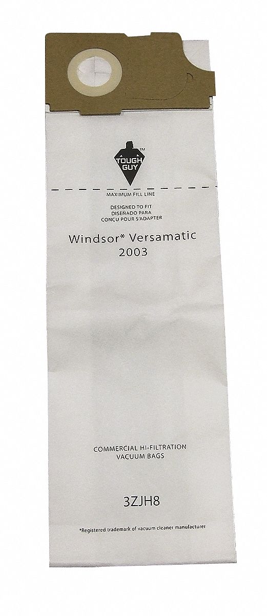 Vacuum Bag: Karcher/Tornado/Triple S/Windsor, CW100/CW50, Dry, Paper, 3-Ply, Std