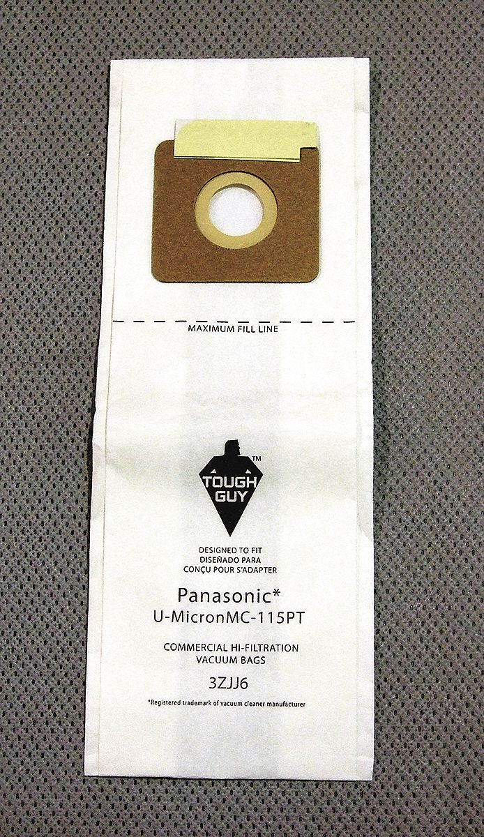 Vacuum Bag: Mastercraft/Panasonic, QC 1415, Dry, Paper, 2-Ply, Std, 3ZJJ6