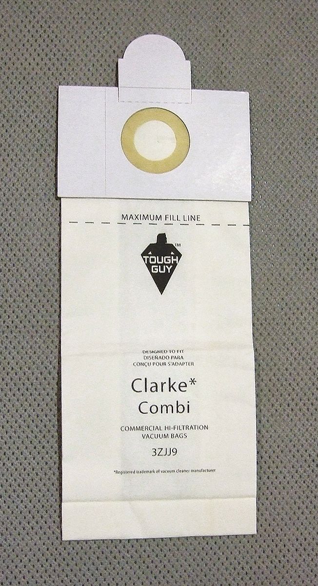 Vacuum Bag: Clarke/Hawk Enterprises/Nacecare, DM1400/DM1800/UVT14/UVT18, Dry, Paper, 2-Ply