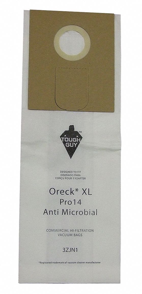 Vacuum Bag: Oreck, Dry, Paper, 2-Ply, Std, 3ZJN1