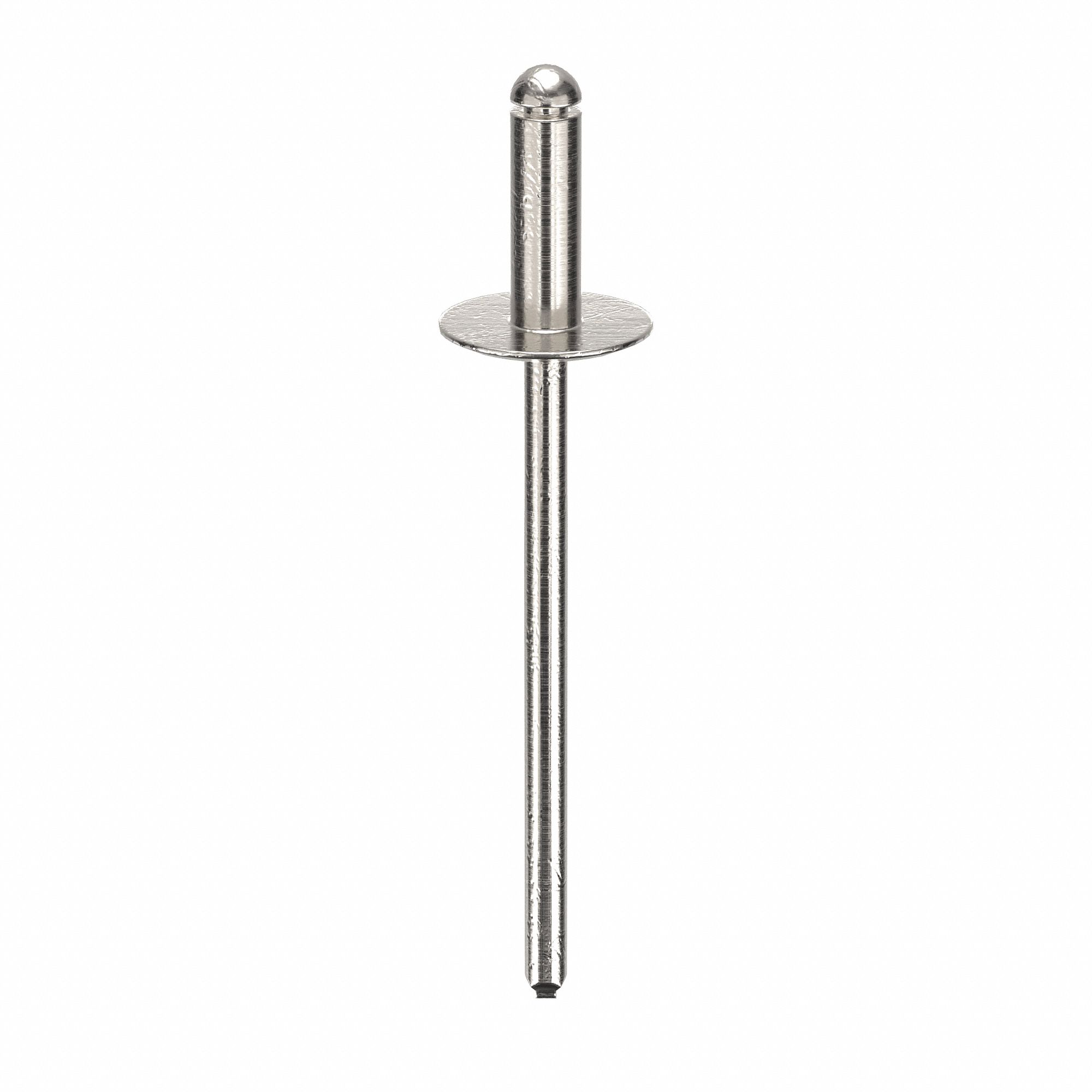 Blind Rivet, 1.665" L, 0.122" dia, PK500: Inch, 1 43/64 in Overall Lg, 3/8 in Body Lg, Open End, 500 PK