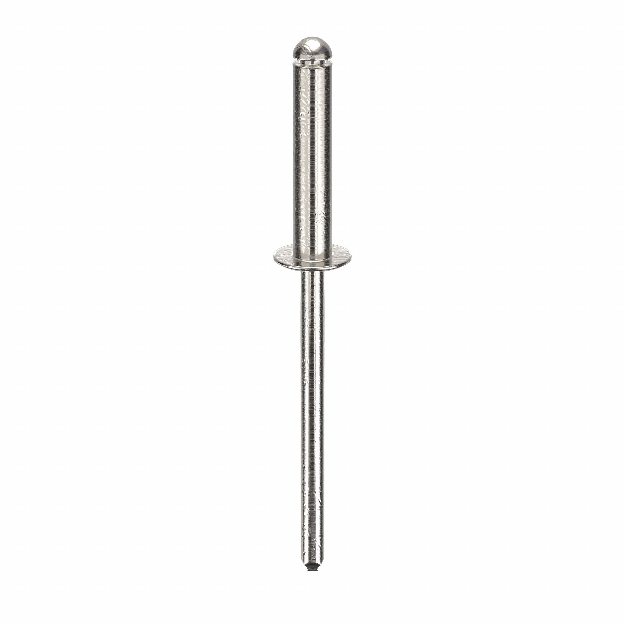 Blind Rivet, 1.721" L, 0.122" dia, PK500: Inch, 1 23/32 in Overall Lg, 5/8 in Body Lg, Open End, 500 PK