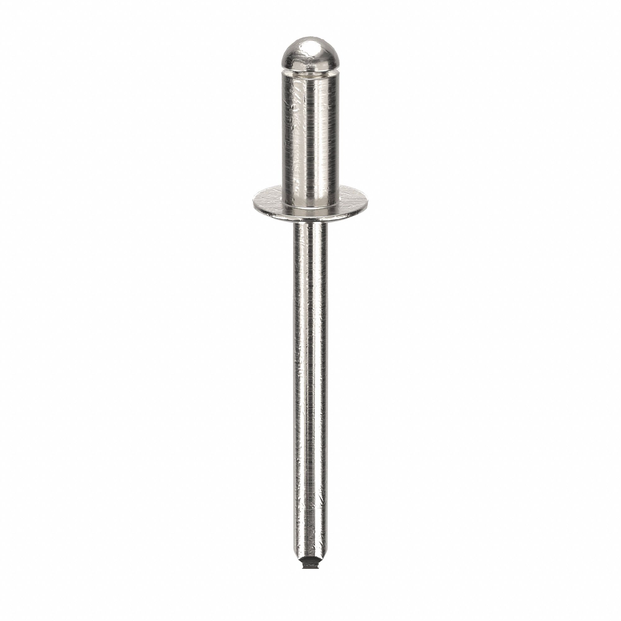 Blind Rivet, 1.726" L, 0.183" dia, PK250: Inch, 1 23/32 in Overall Lg, 27/64 in Body Lg, Dome, 250 PK