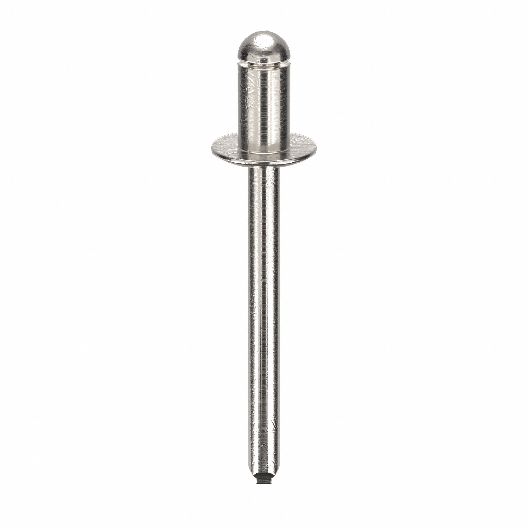Blind Rivet, 1.601" L, 0.183" dia, PK250: Inch, 1 19/32 in Overall Lg, 19/64 in Body Lg, Plain, 250 PK