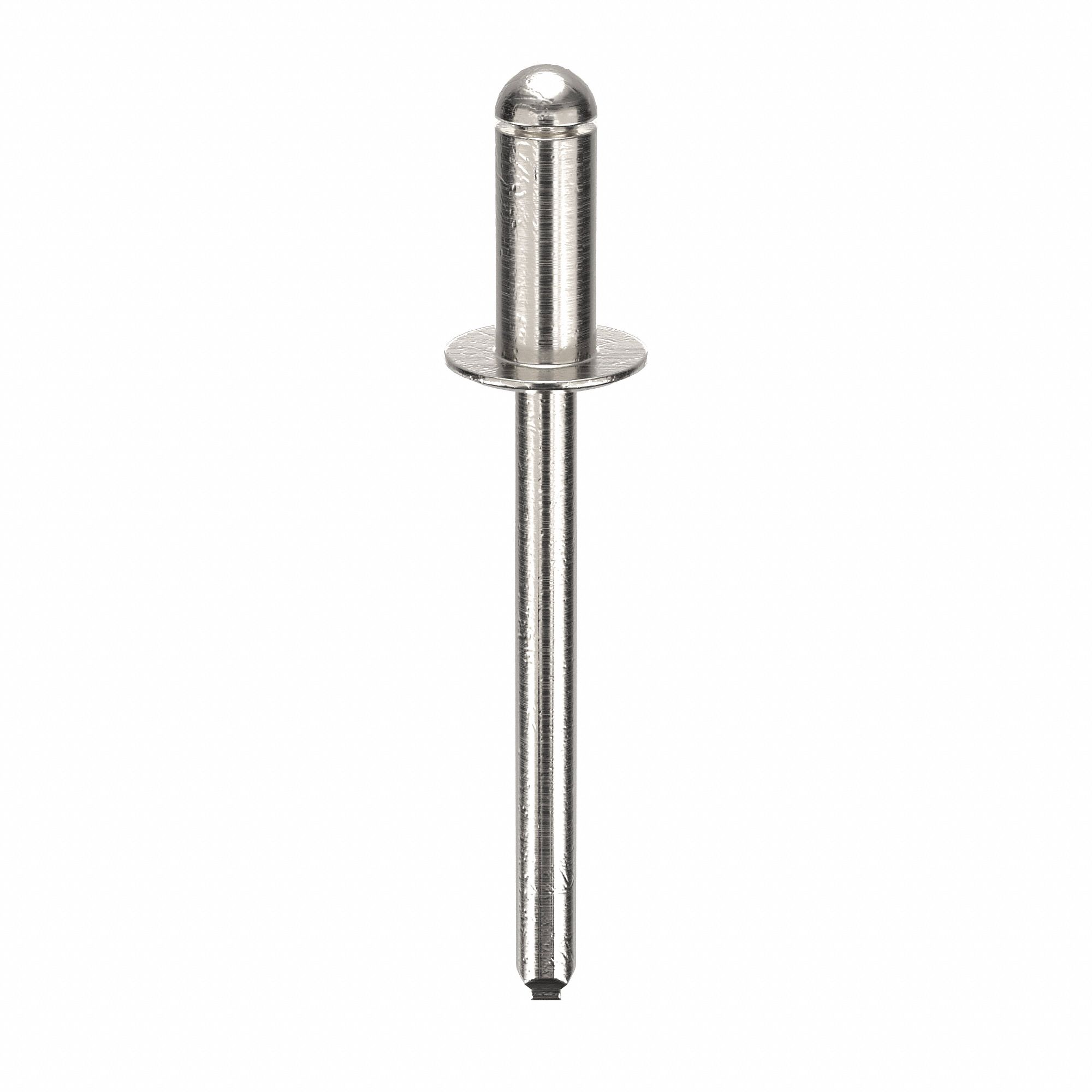 Blind Rivet, 1.726" L, 0.183" dia, PK250: Inch, 1 23/32 in Overall Lg, 27/64 in Body Lg, Dome, 250 PK
