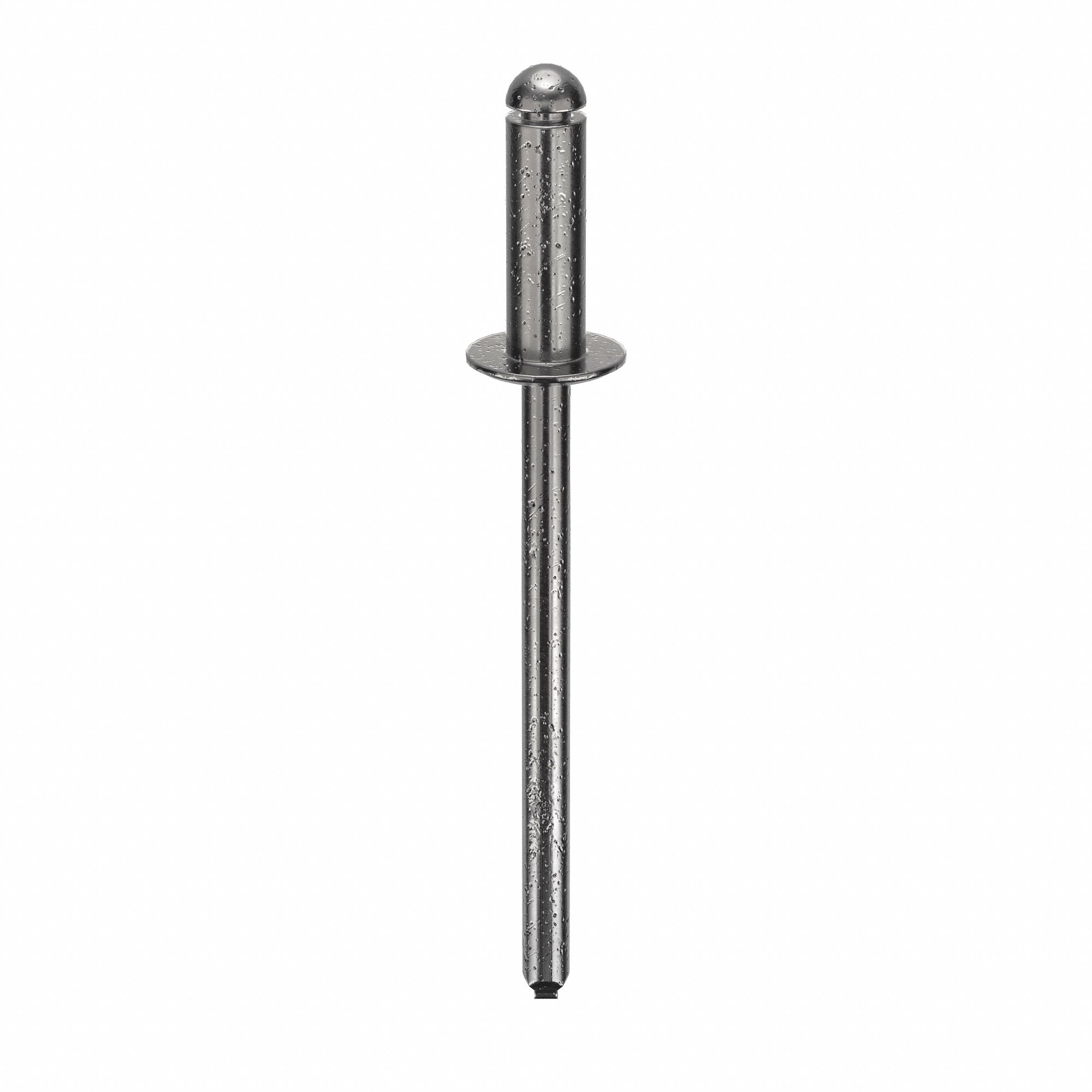 Blind Rivet, 1 8/17" L, 0.122" dia, PK500: Inch, 1 15/32 in Overall Lg, 3/8 in Body Lg, Dome, 500 PK