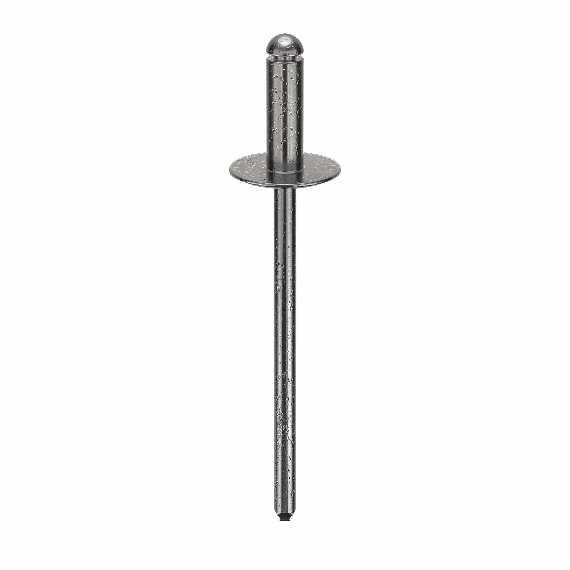 Blind Rivet, 1 2/3" L, 0.122" dia, PK500: Inch, 1 43/64 in Overall Lg, 3/8 in Body Lg, Open End, 500 PK