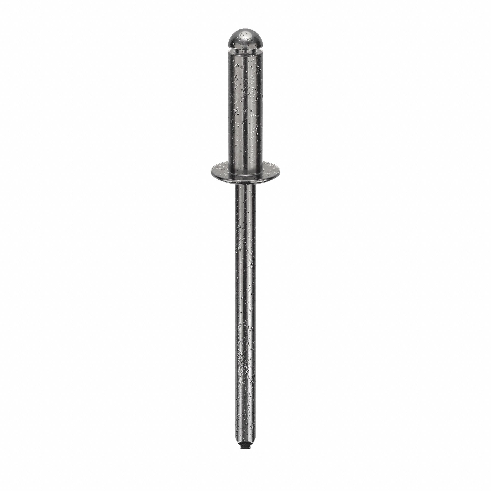 Blind Rivet, 1 47/88" L, 0.122" dia, PK500: Inch, 1 17/32 in Overall Lg, 7/16 in Body Lg, Dome, 500 PK