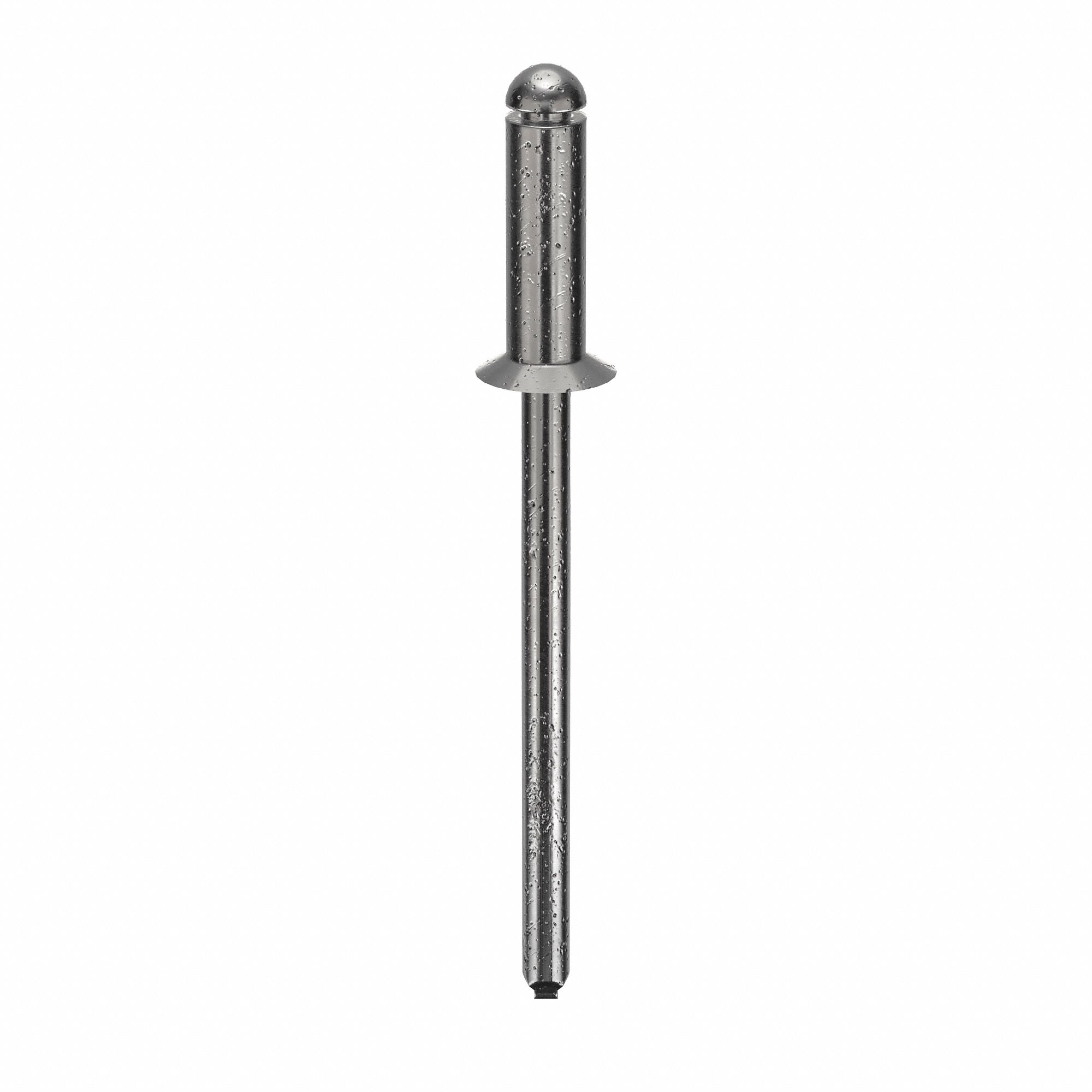 Blind Rivet, 1 20/43" L, 0.122" dia, PK500: Inch, 1 15/32 in Overall Lg, 3/8 in Body Lg, Steel, 500 PK