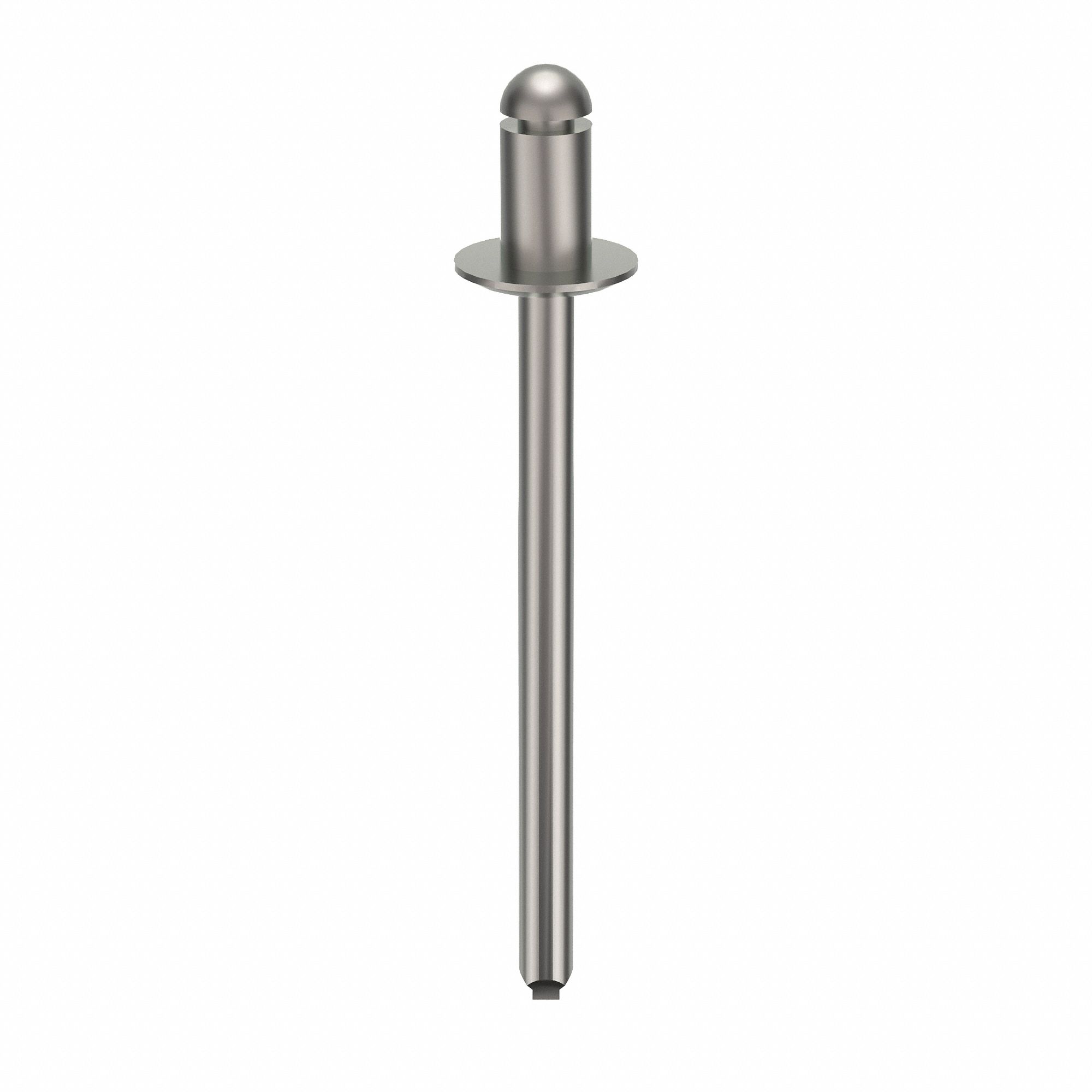 Blind Rivet, 1 23/81" L, 0.122" dia, PK500: Inch, 1 9/32 in Overall Lg, 3/16 in Body Lg, Dome, 500 PK