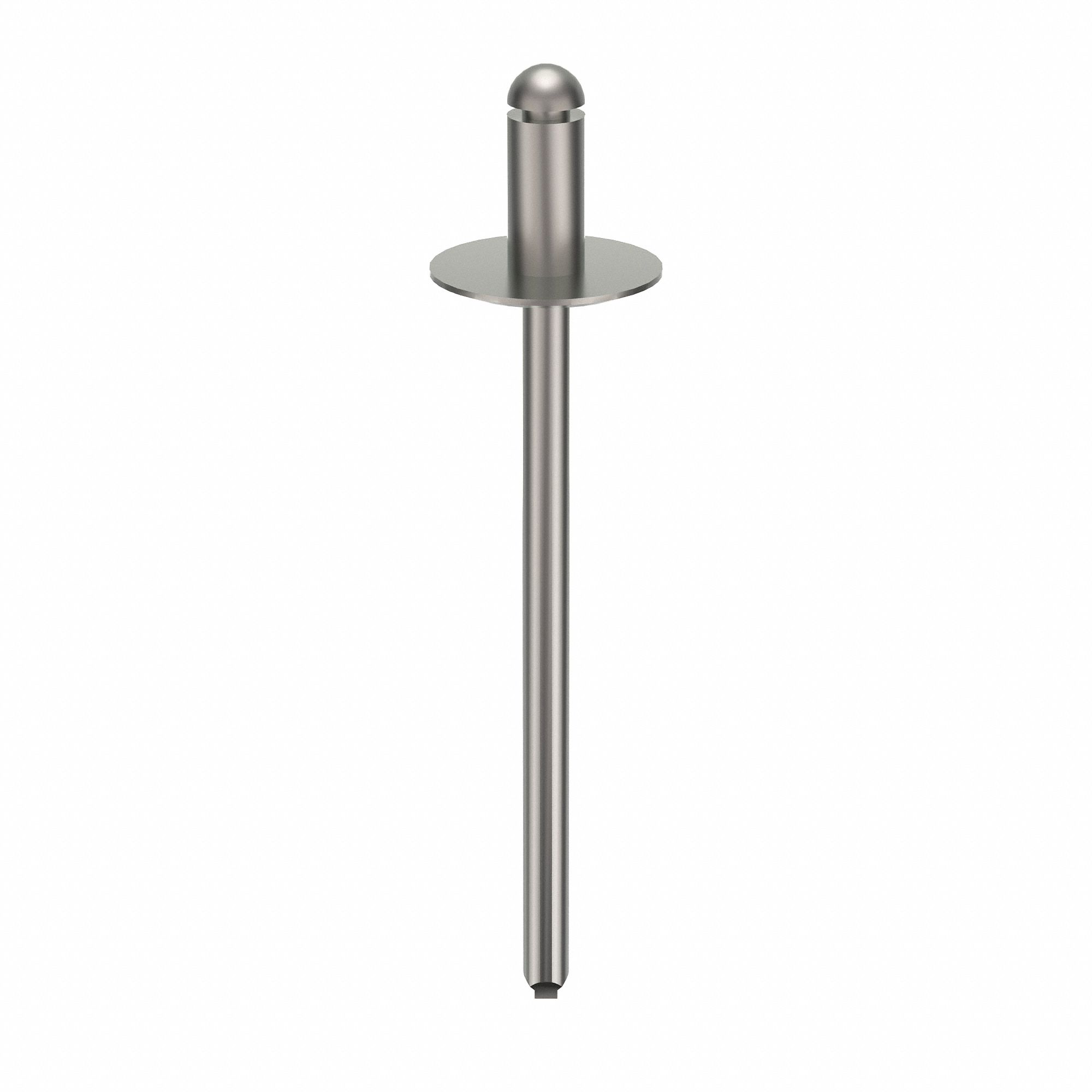 Blind Rivet, 1 52/97" L, 0.122" dia, PK500: Inch, 1 17/32 in Overall Lg, 1/4 in Body Lg, Plain, 500 PK