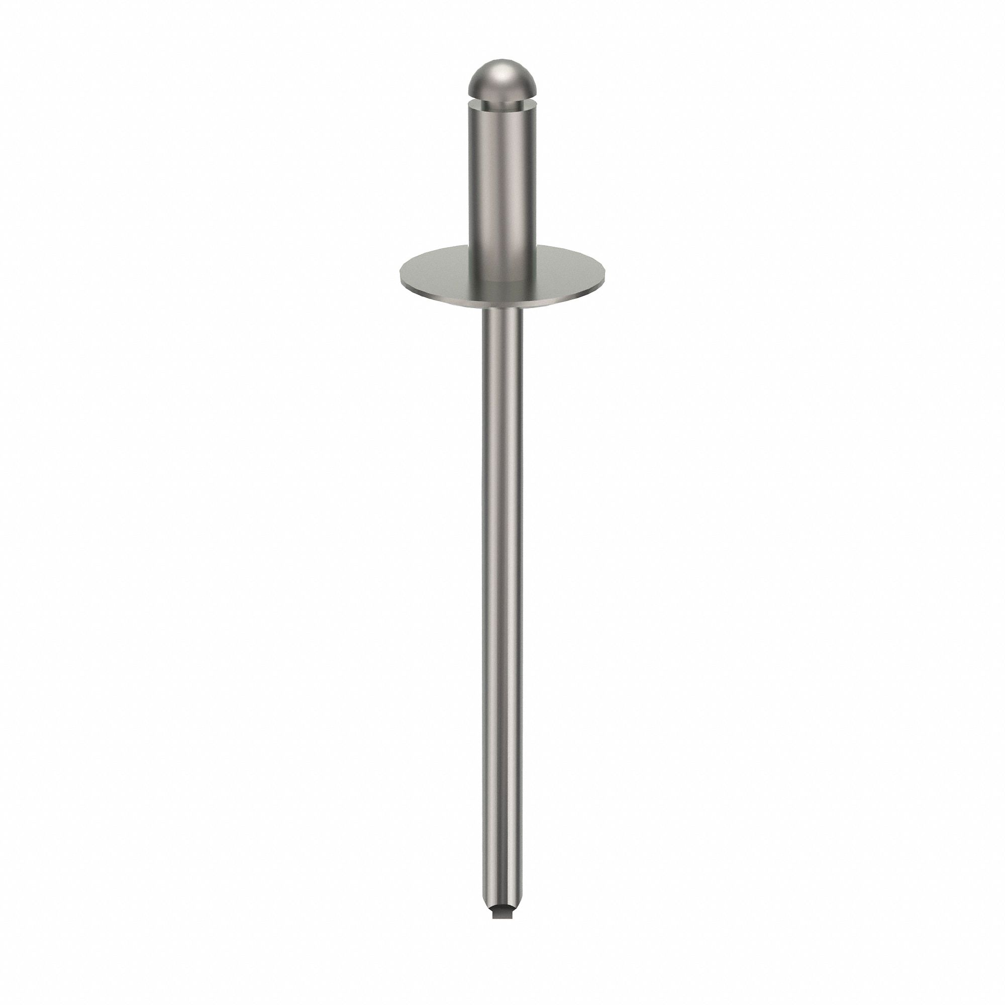 Blind Rivet, 1 3/5" L, 0.122" dia, PK500: Inch, 1 19/32 in Overall Lg, 5/16 in Body Lg, Flanged, 500 PK