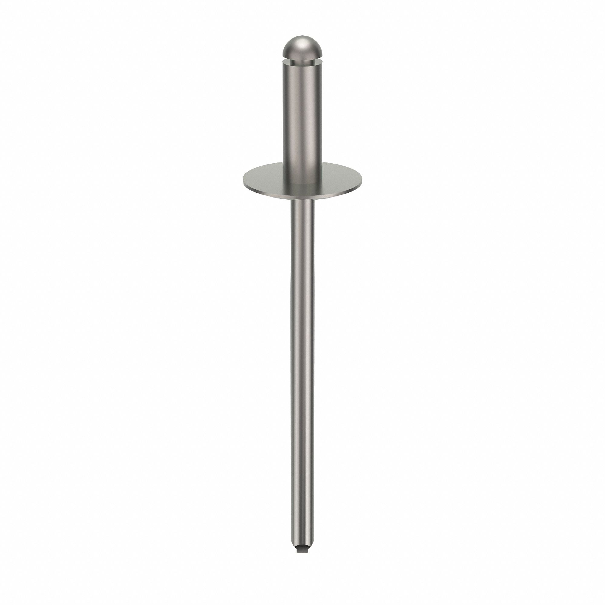 Blind Rivet, 1 39/59" L, 0.122" dia, PK500: Inch, 1 21/32 in Overall Lg, 3/8 in Body Lg, Plain, 500 PK