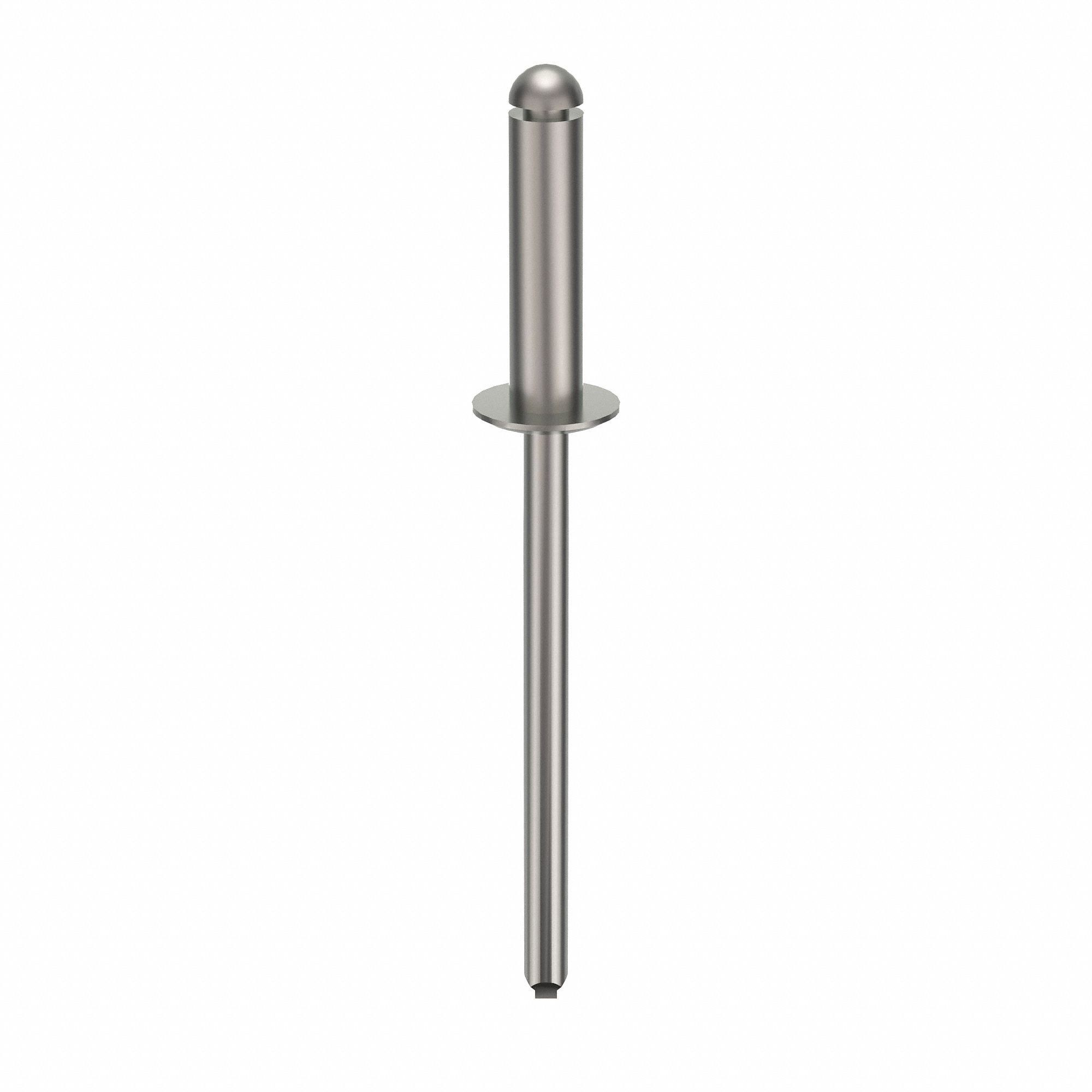 Blind Rivet, 1 59/99" L, 0.124" dia, PK500: Inch, 1 19/32 in Overall Lg, 1/2 in Body Lg, Dome, 500 PK