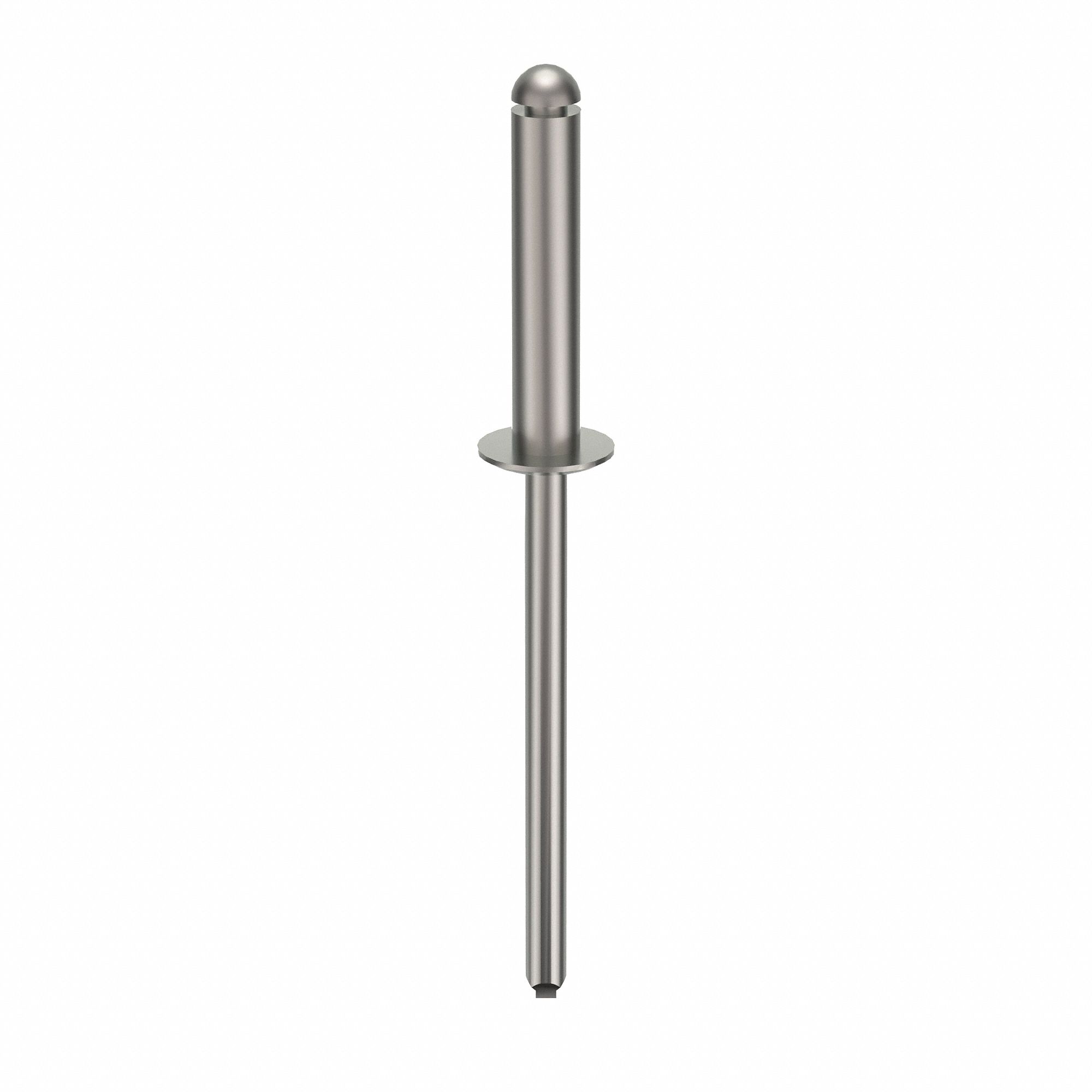 Blind Rivet, 1 31/43" L, 0.124" dia, PK500: Inch, 1 23/32 in Overall Lg, 5/8 in Body Lg, Dome, 500 PK