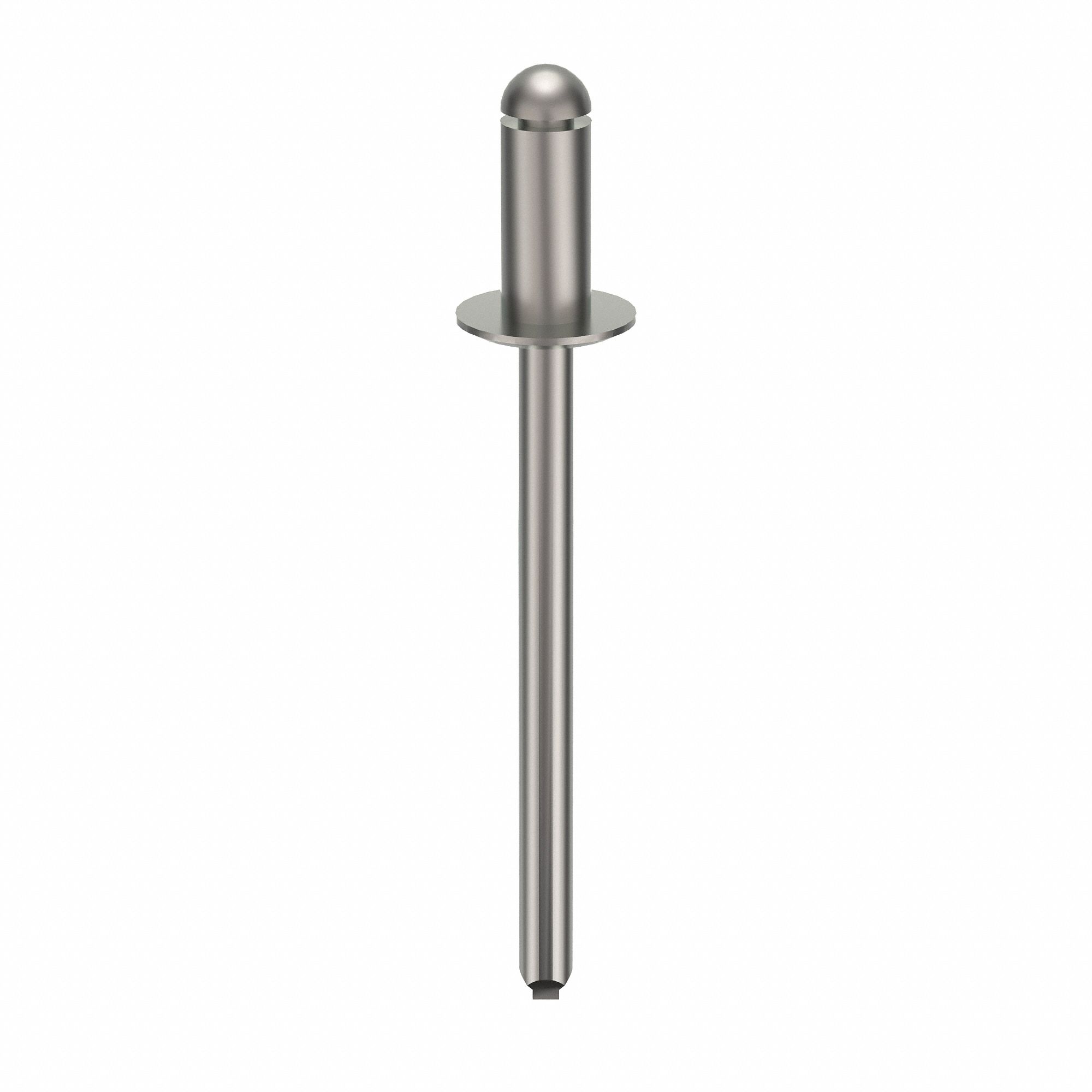 Blind Rivet, 1 53/84" L, 0.155" dia, PK500: Inch, 1 5/8 in Overall Lg, 11/32 in Body Lg, Dome, 500 PK
