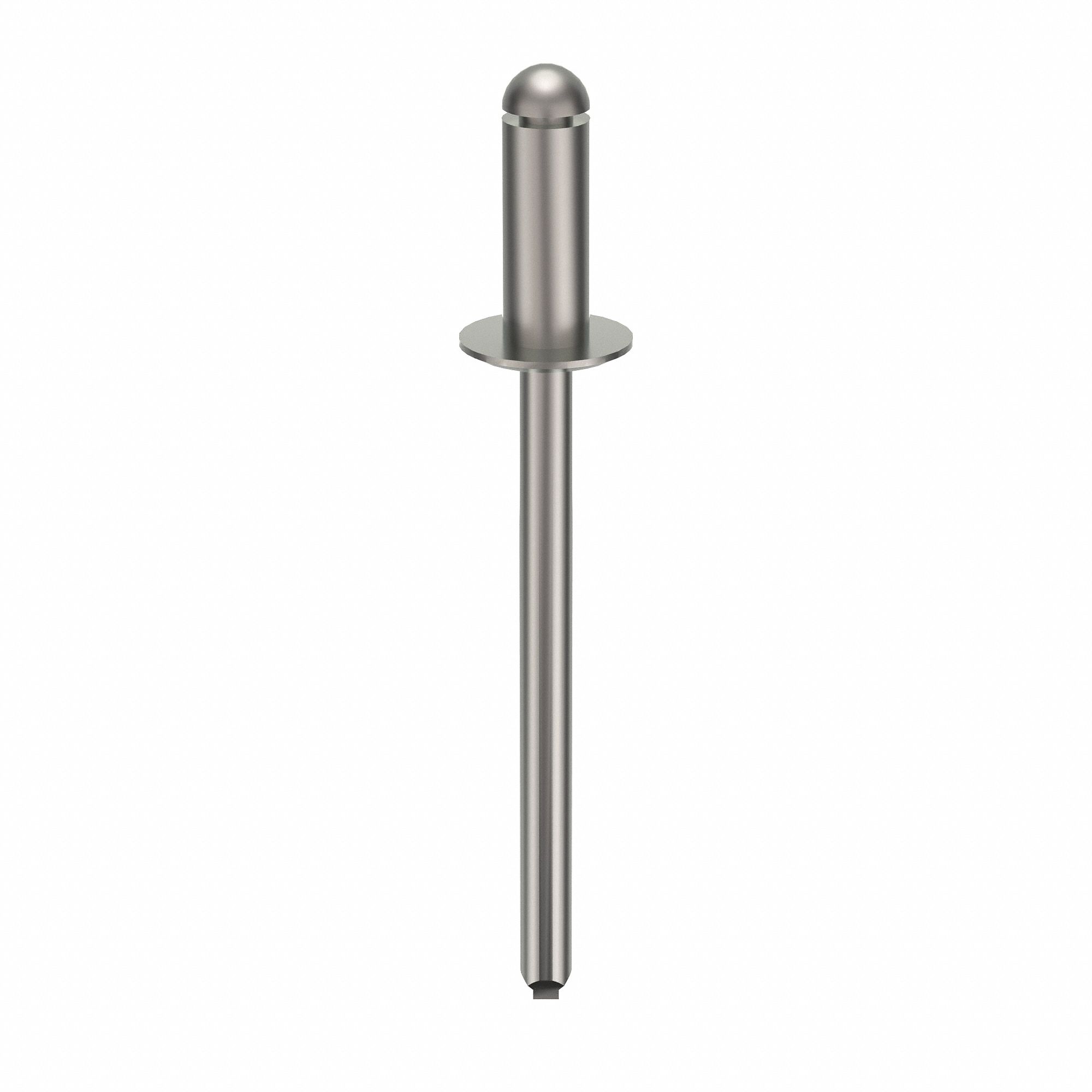 Blind Rivet, 1 9/13" L, 0.155" dia, PK500: Inch, 1 11/16 in Overall Lg, 13/32 in Body Lg, Dome, 500 PK