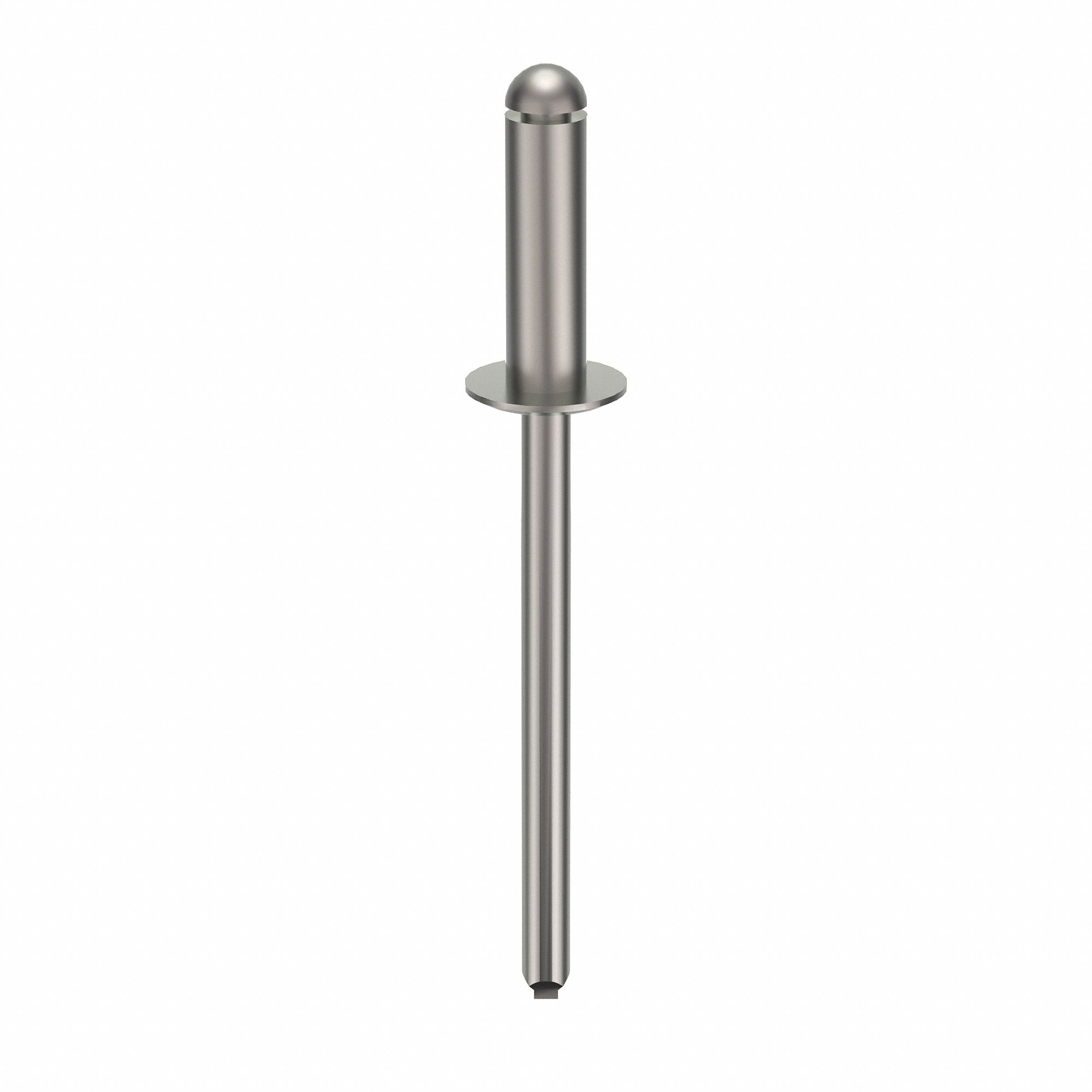 Blind Rivet, 1 9/11" L, 0.155" dia, PK500: Inch, 1 13/16 in Overall Lg, 17/32 in Body Lg, Dome, 500 PK
