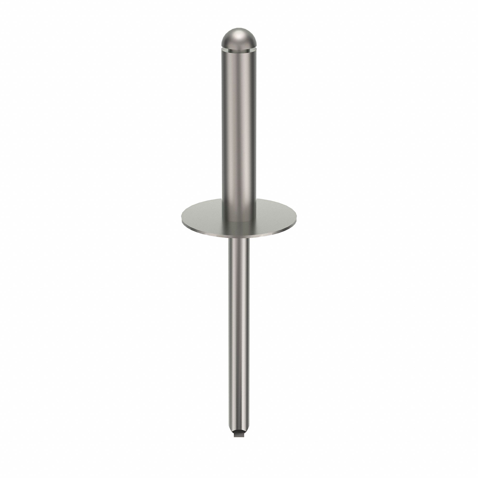 Blind Rivet, 2 7/31" L, 0.122" dia, PK100: Inch, 2 7/32 in Overall Lg, 59/64 in Body Lg, Plain, 100 PK