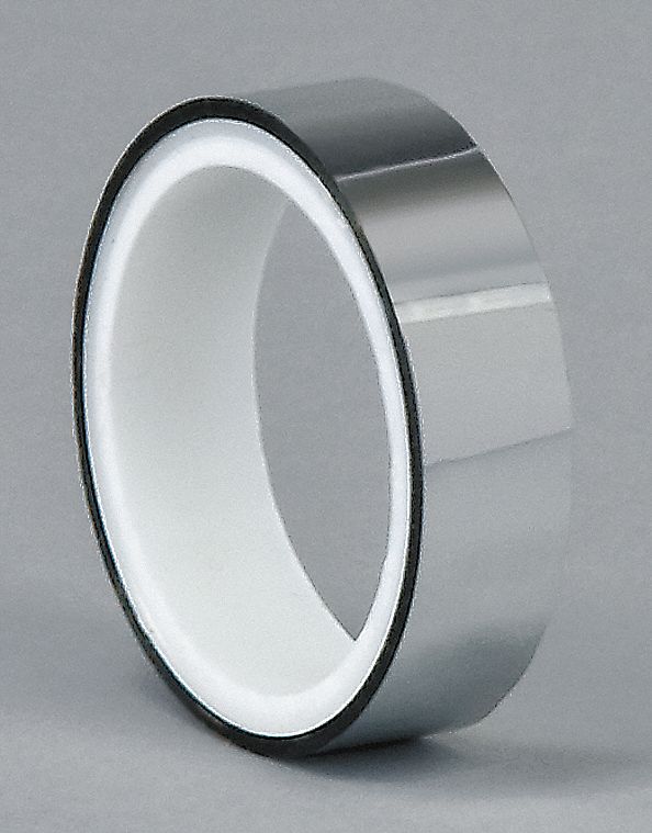 SPLICING TAPE, SINGLE-SIDED, SILVER, 1 IN X 5 YD, 1.9 MIL, POLYESTER FILM, ACRYLIC