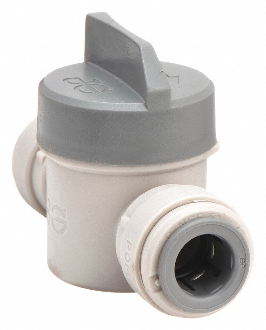 MANUAL TWO-WAY BALL VALVE: ⅜ IN, ACETAL, STRAIGHT, PUSH X PUSH