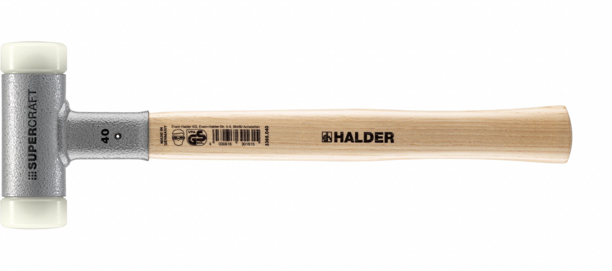 Dead Blow Hammer: Wood Handle, Plain Grip, 25 oz Head Wt, 1 5/8 in Hammer Face Dia, 14 in Overall Lg