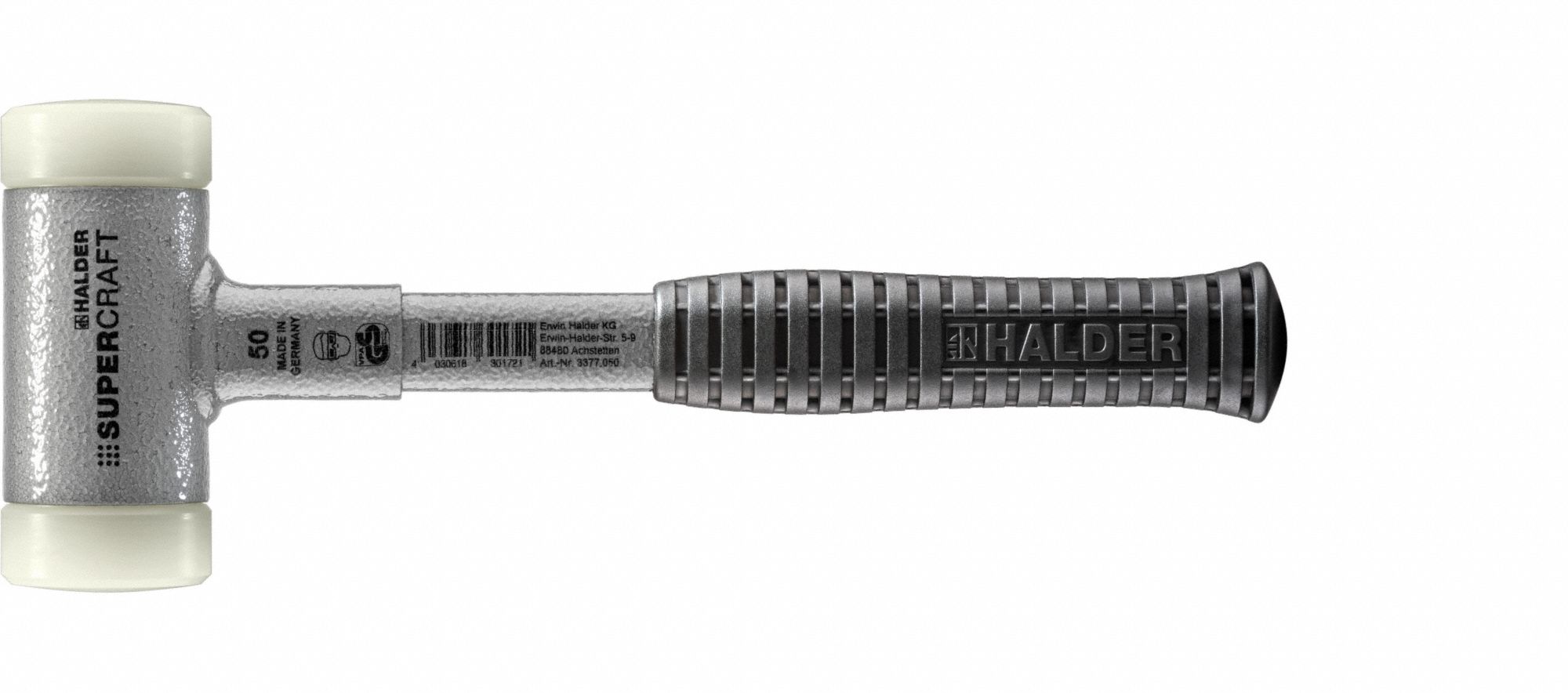 Dead Blow Hammer: Steel Handle, Textured Grip, 2 1/2 lb Head Wt, 2 in Hammer Face Dia, Steel