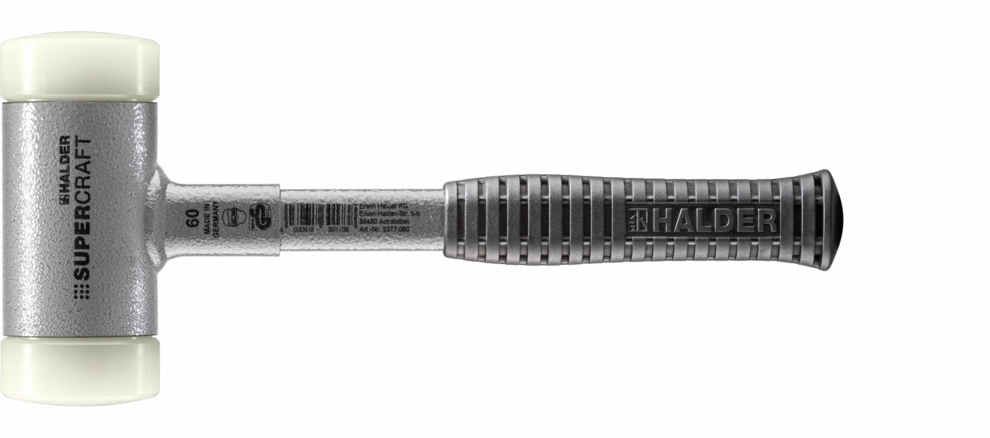 Dead Blow Hammer: Steel Handle, Textured Grip, 4 lb Head Wt, 2 3/8 in Hammer Face Dia, Steel