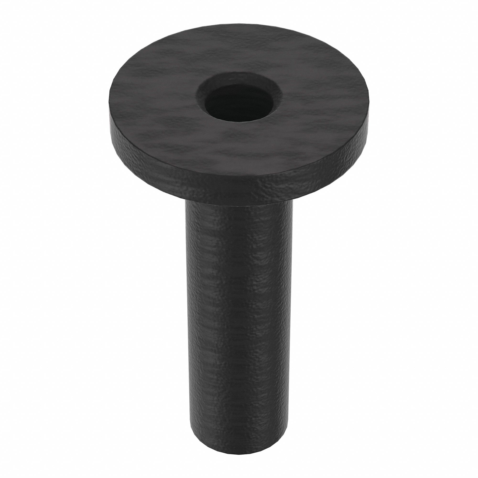 Well Nut: #6-32 Thread Size, 63/64 in Overall Lg, 15/64 in Insert Dia, Rubber, Plain, Rubber, 25 PK