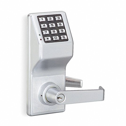 Electronic Keyless Lock: Entry with Key Override, Keypad, Cylindrical Mounting