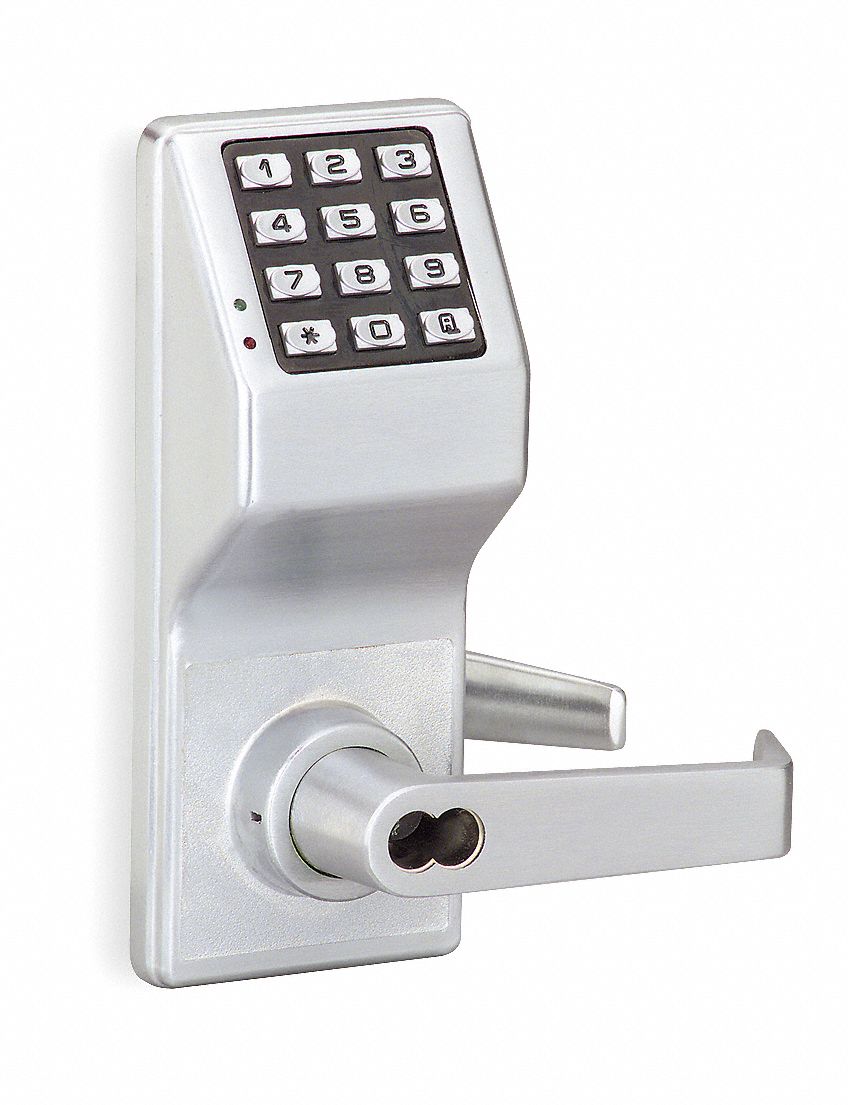 Electronic Keyless Lock: Office with Key Override, Keypad, Cylindrical Mounting, Zinc Alloy