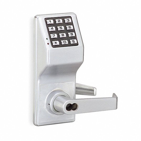 Electronic Keyless Lock: Office with Key Override, Keypad, Zinc Alloy, Lever
